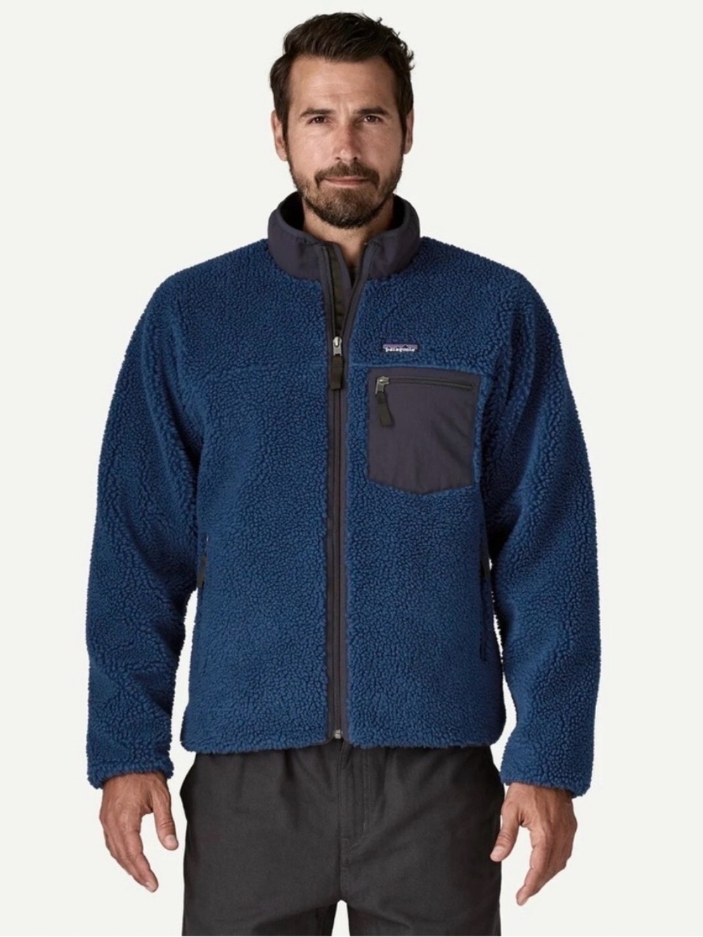 Patagonia Men's Classic Retro-X Fleece Jacket in Navy Blue Size XL